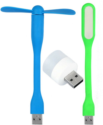 GADGET DEALS Bestseller Triple Combo of Portable Light, USB Bulb - Emergency Combo (use with laptop, phone, desktop) Led Light, USB Fan(Multicolor)