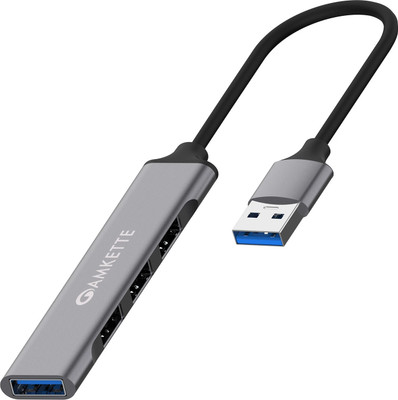 AMKETTE Type A USB 3.0 4 Port USB Hub(Grey)