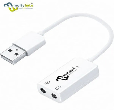 Multybyte MB-US01 7.1 Channel USB External Sound Adaptor Sound Card(White)