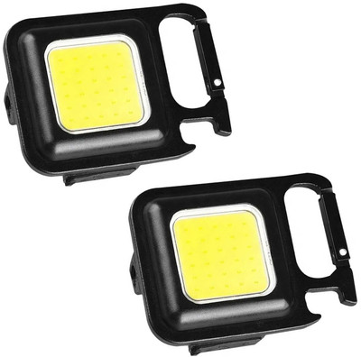 MOOZMOB USB Rechargeable Keychain COB Light, USB Light with 3 Working Modes Light for All Indoor Outdoor Activities Compatible with USB Devices COB Torch Led Light(Black)