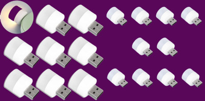 BZILO USB MINI BULB LIGHT WITH CONNECT ALL MOBILE WALL CHARGER PACK 19 FL1 PACK OF 19 USB LED Light Plug in Night Light Bulb_M1 Laptop Accessory(Multicolor)