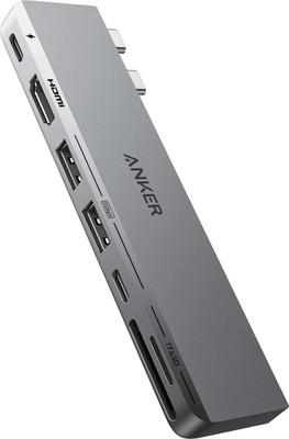 Anker 547 Usb-C Hub (7-In-2) For Macbook - Compatible With Thunderbolt 4 Usb C Port A83540A1 USB Hub(Grey)