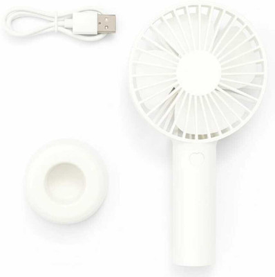 awza Powerful 4 Inch Rechargeable Mini Fan with 2000 MAh Battery, 3 Speed Mode Table Fan for Home, Table Fan for Office Desk, High Speed, Table Fan Rechargeable Fan(White)