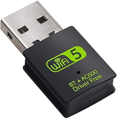 VOOCME 2 in 1 USB Dual WiFi Bluetooth 4.2 Adapter 600Mbps Dual Band 2.4/5Ghz Wireless Mini WiFi Dongle Bluetooth(Black)