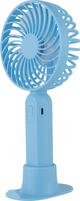 SUNFREE S9 (PORTABLE RECHARGEABLE USB FAN) 3 Speed Mode High Speed with 1200mAh Battery S9 Mobile Stand USB Fan(Blue)