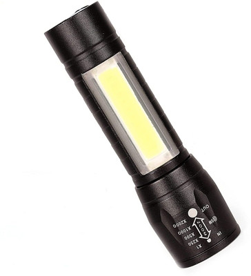 TechBox USB TORCH 4 LED COB Mini Flashlights Bright USB light with keychain Torch Led Light(Black)
