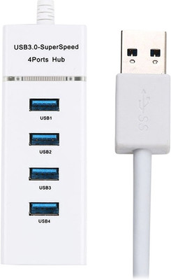 Fangtooth 303 4-Port Super Speed Plug & Play 3.0 USB Hub(White)