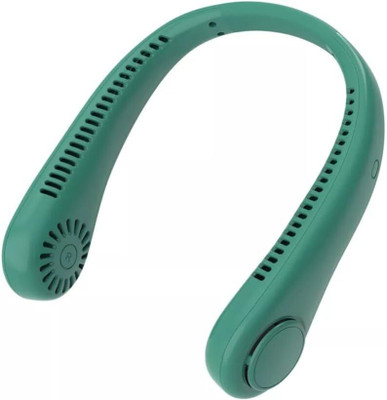 VOLTegIC Hanging Neck Fan Rechargeable - 3 Speeds with 360° Airflow-Green NF-34 Rechargeable Fan, USB Fan(Green)