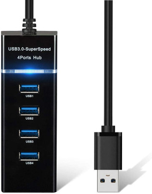 RECTITUDE Data Transfer, LED Indication, 15cm Cable, Backward Compatible, Multi Device Connection, Plug Play Usage USB Hub(Black)