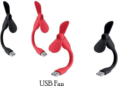 Orionis usb FAN For Laptop, PC or PowerBank. Can be used with Mobile with OTG Portable Mini USB Dragon Fan with 2 Leaf Connect with Laptop, Smartphone USB Fan(Red & Black)
