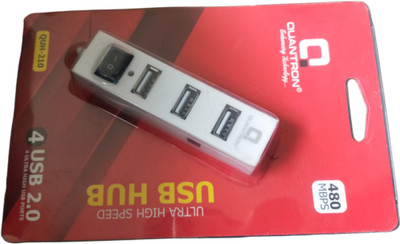 Ikka Mart Kelvin QUA-210 Ultra High-Speed 4-Port USB 2.0 Hub with Multi-Port Expansion (480 Mbps 28 MIPS) USB Hub(White)