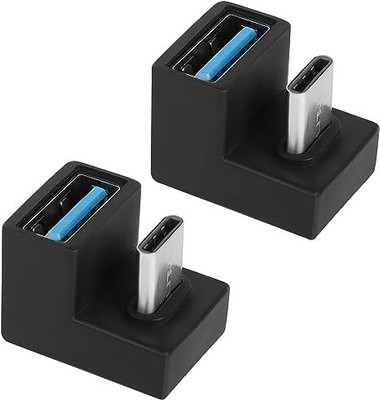 VOOCME U-Shape USB C to USB 3.1 Adapter 180 Degree Type C M to USB A3.1 F Coupler for PC Laptop Power Bank Laptop Accessory(Black)