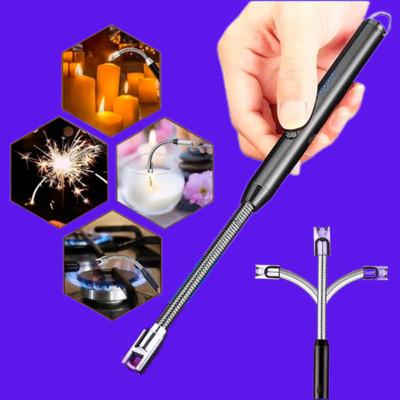 AirSoft Modern Windproof Rechargeable USB Electric Multi-Function Arc Lighter Plasma Rechargealbe Sustainable BD - A USB BBQ Lighter - 1 Cigarette Lighter(Multicolor)