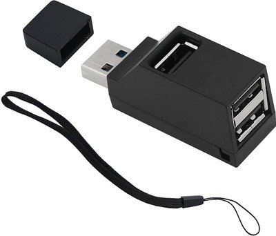 BhalTech 3 Port USB 2.0 Hub High Speed Splitter Plug and High Speed Play Bus Powered,Data USB Hub Transfer, Splitter Box Adapter USB Hub(Black)