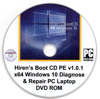 TekyMeky Hiren’s Boot CD PE (v1.0.1) x64 Windows 10 Diagnose & Repair PC Laptop DVD ROM(1, 1 PC)