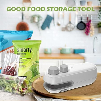 SnopShoppe Portable Mini Sealing Machine 2 in 1 USB Rechargeable SM19 Manual Vacuum Bag Sealer