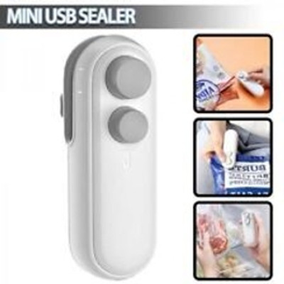 SnopShoppe Portable Mini Sealing Machine 2 in 1 USB Rechargeable SM20 Manual Vacuum Bag Sealer