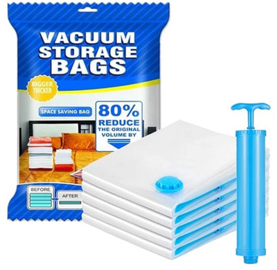 ZUCLLIN Vacuum Bags For Travel, Space Saver Bags 6 Pack, Compression Bags For Clothes- 5 Vacuum Cleaner Bag