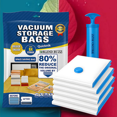 Blend Buzz clothes organizer storage space travel vacuum saver bags storage foldable Vacuum Cleaner Bag