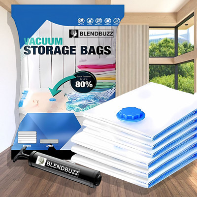 Blend Buzz reusable wardrobe bags saver storage airtight seal vacuum pouches sturdy Vacuum Cleaner Bag