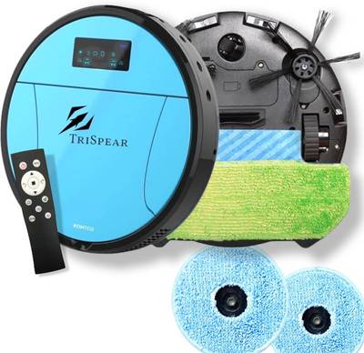 TriSpear Romtos Series with Touch control Display,3 in 1 mopping,sweeping and polishing Robotic Floor Cleaner