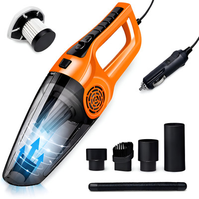 GK-JLPV Powerful Pro Advance High Suction Power Portable Multipurpose Interior System Car Vacuum Cleaner with 2 in 1 Mopping and Vacuum, Anti-Bacterial Cleaning(Orange|Black)