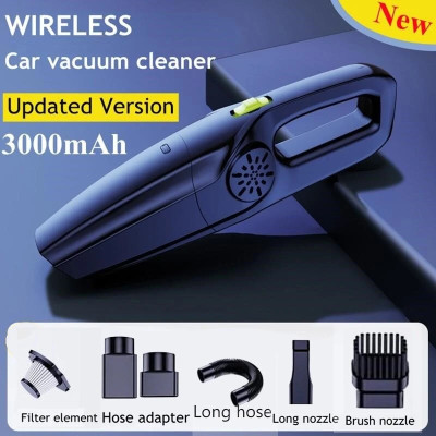 EVETIS SmartBuy High Power Wireless CAR - HOME Vacuum Cleaner, 120W and 12000 RPM Car Vacuum Cleaner with 2 in 1 Mopping and Vacuum, Reusable Dust Bag, Anti-Bacterial Cleaning(Blue)