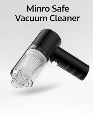 Minro Safe (AS-228)3in1 Portable Vaccum Cleaner/Dust 1_Handheld Wireless Car Cleaner_REMS21 Car Vacuum Cleaner with Anti-Bacterial Cleaning, 2 in 1 Mopping and Vacuum(Black)