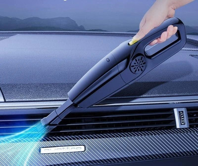 LAORKOU High Power Wireless Portable Car Vacuum Cleaner, 120W and 12000PA Car Vacuum Cleaner with Anti-Bacterial Cleaning, Reusable Dust Bag, 2 in 1 Mopping and Vacuum(BLACK 2)