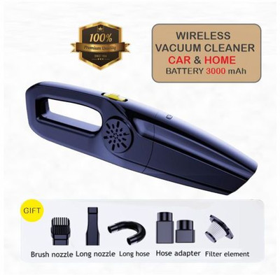 EVETIS Portable Car\Home Vacuum Cleaner Wet-Dry Wireless vacuum cleaner,3000Mah Batter, Cordless Vacuum Cleaner with 2 in 1 Mopping and Vacuum, Anti-Bacterial Cleaning, Reusable Dust Bag(Black)
