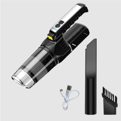 POHIR Lighting Car Vacuum Cleaner, Heavy-Power Handheld Wireless Vacuum Cleaner Hand-held Vacuum Cleaner with 2 in 1 Mopping and Vacuum, Anti-Bacterial Cleaning, Reusable Dust Bag(Black)