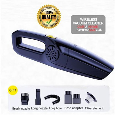 EVETIS Portable Car-Home Vacuum Cleaner Wet/Dry Wireless vacuum cleaner,3000Mah Batter, Hand-held Vacuum Cleaner with 2 in 1 Mopping and Vacuum, Anti-Bacterial Cleaning, Reusable Dust Bag(Black)