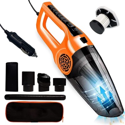 FORMONIX 12V High Power Wet&Dry Portable Handheld Car Vacuum Cleaner with 2 in 1 Mopping and Vacuum, Anti-Bacterial Cleaning(Orange)