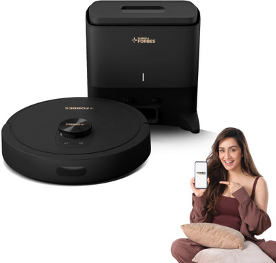 EUREKA FORBES Auto Bin Turbo Robotic Floor Cleaner SmartClean, 7000Pa HyperSuction (40 Days Hands-Free Cleaning) | LiDAR 3.0 & Quick Home Mapping | Wet Mopping | 3-Hour Run Time | Smart App Control (WiFi Connectivity, Google Assistant and Alexa)(Black)