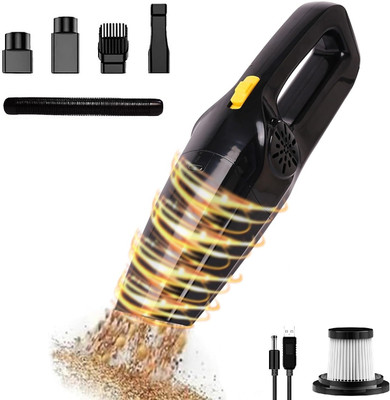Arrom Wireless Car Vacuum Cleaner, High Suction Power, Car, Office, Home, Any Surface Cordless Vacuum Cleaner with Anti-Bacterial Cleaning(Black)