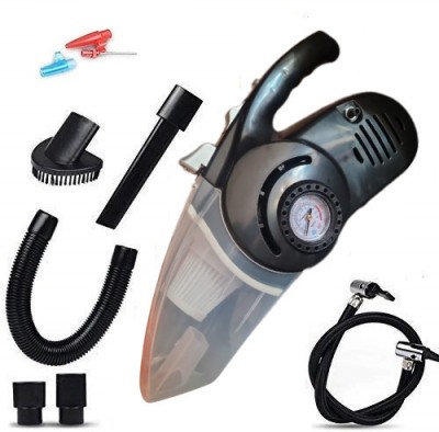 LAORKOU 4 in 1 MultiFunction Car Vacuum Cleaner Wet and Dry Duster Auto Care Hand-held Vacuum Cleaner with 2 in 1 Mopping and Vacuum, Anti-Bacterial Cleaning, Reusable Dust Bag(BLACK 2)