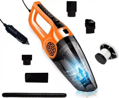 EVETIS Powerful Portable & High Power 12V Car Handheld Vacuum Cleaner for Car and Home Car Vacuum Cleaner with 2 in 1 Mopping and Vacuum, Reusable Dust Bag, Anti-Bacterial Cleaning(Orange, Black 3)