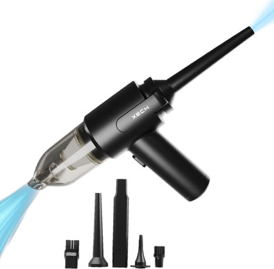 xech Cordless Vacuum Cleaner with Blower Handheld Rechargeable (V-Gun Pro) Car Vacuum Cleaner with Anti-Bacterial Cleaning(Black)