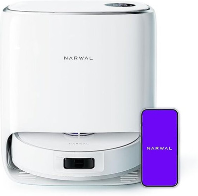 Narwal Freo X Ultra Robotic Floor Cleaner with 8200Pa Suction, Auto Mop Drying/Washing, Zero-Tangling, DirtSense�, Maintenance-Free Base, 3D Mapping, Google Home, Alexa, Siri Compatible (WiFi Connectivity)(White)