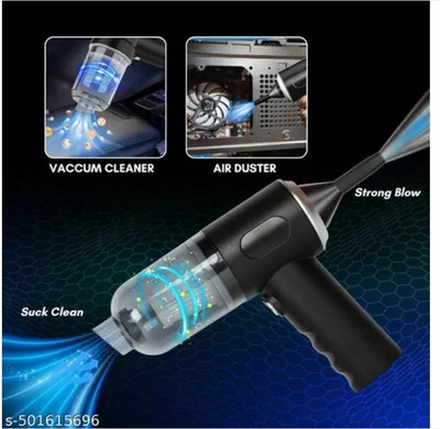 khatu sales kht-vcm10 Car Vacuum Cleaner with Reusable Dust Bag (Google Assistant)(Black)