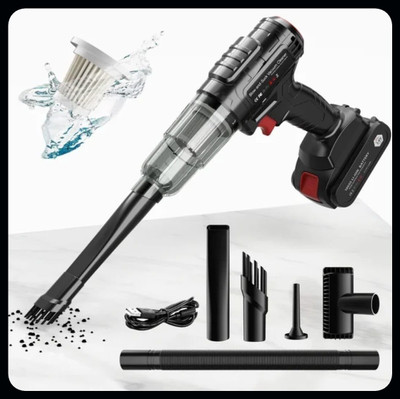Xydrozen High Power Suction, Batteries Long Endurance, 18v/120w Mini Vacuum Cleaner-VC28 Cordless Vacuum Cleaner with Anti-Bacterial Cleaning, Reusable Dust Bag(Black)