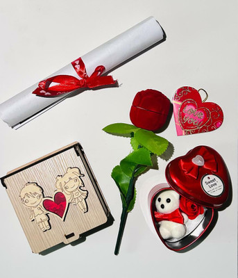 KHUSHA CREATIONS Artificial Flower, Soft Toy, Greeting Card Gift Set