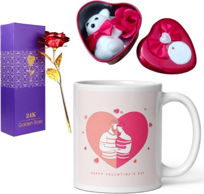 JaipurCrafts Mug, Artificial Flower, Soft Toy Gift Set