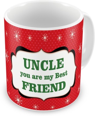 Indigifts Decorative Gift Items Uncle Gift, Gift for Uncle Birthday, Gift for Uncle, Gift for Uncle and Aunty Anniversary, S-MUGCRWH01RO11-UNC17029 Ceramic Coffee Mug(330 ml)