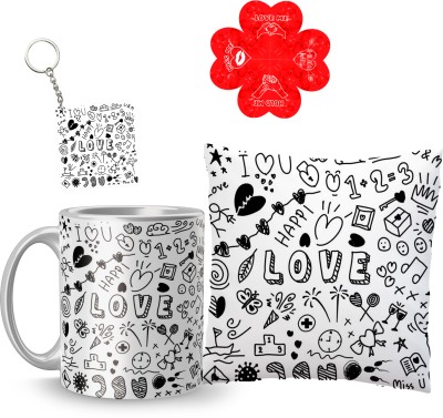 Dreamcart Cushion, Mug, Keychain, Greeting Card Gift Set