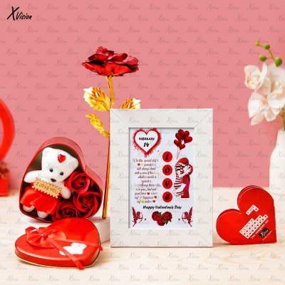 Xvision Artificial Flower, Soft Toy, Photoframe, Greeting Card Gift Set