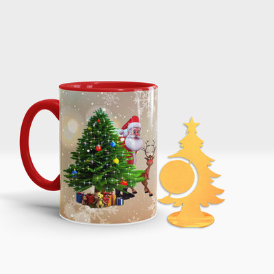 Fifth and Moon C-RT-TREE-83 Ceramic Coffee Mug(320 ml, Pack of 2)