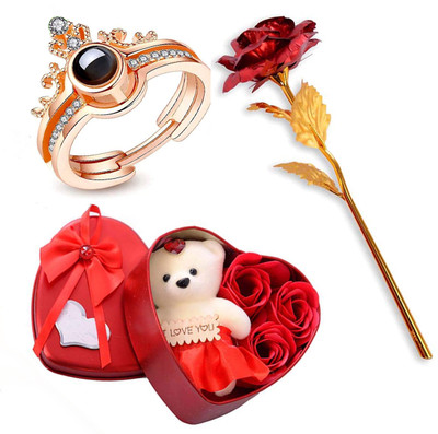 THE CLICK INDIA Jewellery, Soft Toy, Artificial Flower Gift Set