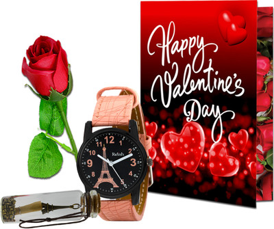 Avirons Greeting Card, Artificial Flower, Message Pills, Watch Gift Set