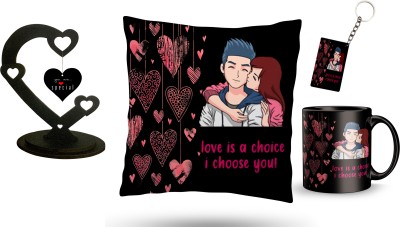 Radheshrakhi Cushion, Mug, Keychain, Showpiece Gift Set